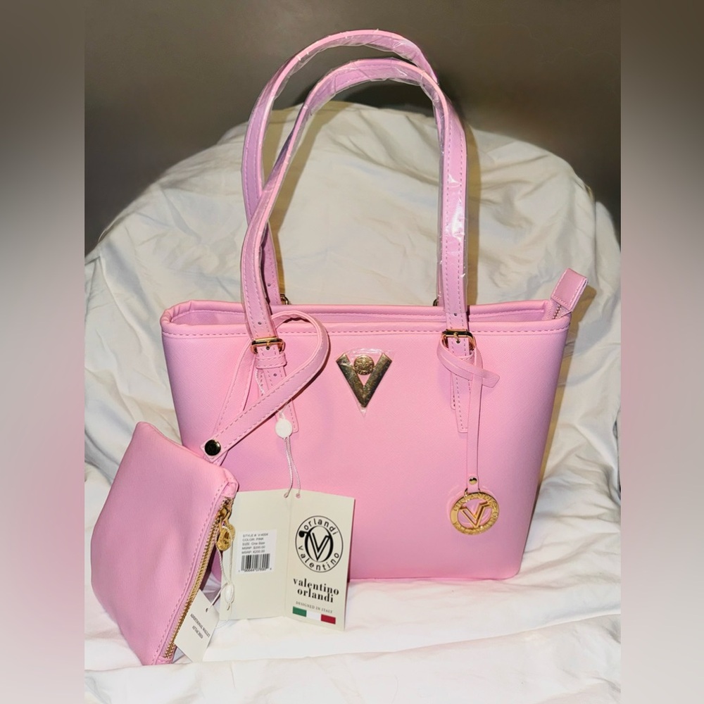 Valentino Orlandi Pink Shoulder Bag with Pouch